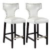 White Bonded Leather Bar Stool (Set of 2) - Kings-3