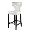 White Bonded Leather Bar Stool (Set of 2) - Kings-4