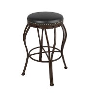 Metal / Brown Bonded Leather Bar Stool - Jericho-2