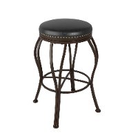 Metal / Brown Bonded Leather Bar Stool - Jericho-4