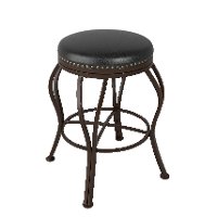 Metal/ Brown Bonded Leather Counter Height Stool - Jericho-3