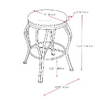 Metal/ Brown Bonded Leather Counter Stool - Jericho
