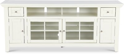 72 Inch Modern Country White TV Stand - Tidewater