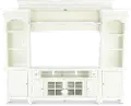 Country White 62 Inch 4 Piece Entertainment Center