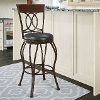 Metal/ Brown Bonded Leather Bar Stool - Jericho
