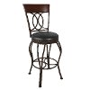 Metal/ Brown Bonded Leather Bar Stool - Jericho-4