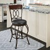Metal/ Brown Bonded Leather Counter Height Stool - Jericho-2