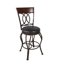 Metal/ Brown Bonded Leather Counter Height Stool - Jericho-3