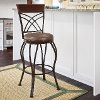 Metal/ Brown Bonded Leather Bar Stool - Jericho