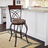 Metal/ Brown Bonded Leather Counter Height Stool - Jericho-1