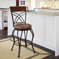 Metal/ Brown Bonded Leather Counter Stool - Jericho