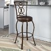 Metal/ Brown Bonded Leather Bar Stool - Jericho