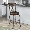 Metal/ Brown Bonded Leather Counter Height Stool - Jericho-1