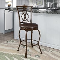 Metal/ Brown Bonded Leather Counter Height Stool - Jericho
