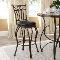 Metal/ Brown Bonded Leather Counter Height Stool - Jericho