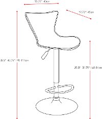 Tall Curved-Back Adjustable Bar Stool (Set of 2)-7