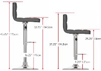 Black High-Back Adjustable Bar Stool (Set of 2)-3