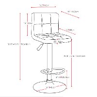 Black High-Back Adjustable Bar Stool (Set of 2)-4