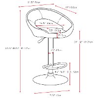 Round Open Back Adjustable Bar Stool Set of 2