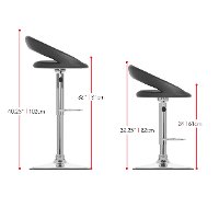 Round Open Back Adjustable Bar Stool Set of 2-2