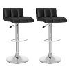Black/ Chrome Low-Back Adjustable Bar Stool (Set of 2)-1