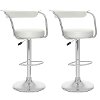 White/ Chrome Open-Back Adjustable Bar Stool (Set of 2)