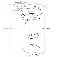 White/ Chrome Open-Back Adjustable Bar Stool (Set of 2)-2