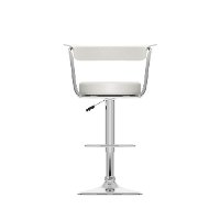 White/ Chrome Open-Back Adjustable Bar Stool (Set of 2)-3