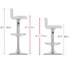 White/ Chrome Low-Back Adjustable Bar Stool (Set of 2)-2