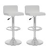 White/ Chrome Low-Back Adjustable Bar Stool (Set of 2)-3