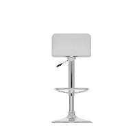White/ Chrome Low-Back Adjustable Bar Stool (Set of 2)-5