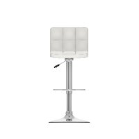 White High-Back Adjustable Bar Stool (Set of 2)-4