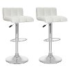 White Low-Back Adjustable Bar Stool (Set of 2)-1