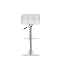 White Low-Back Adjustable Bar Stool (Set of 2)-5