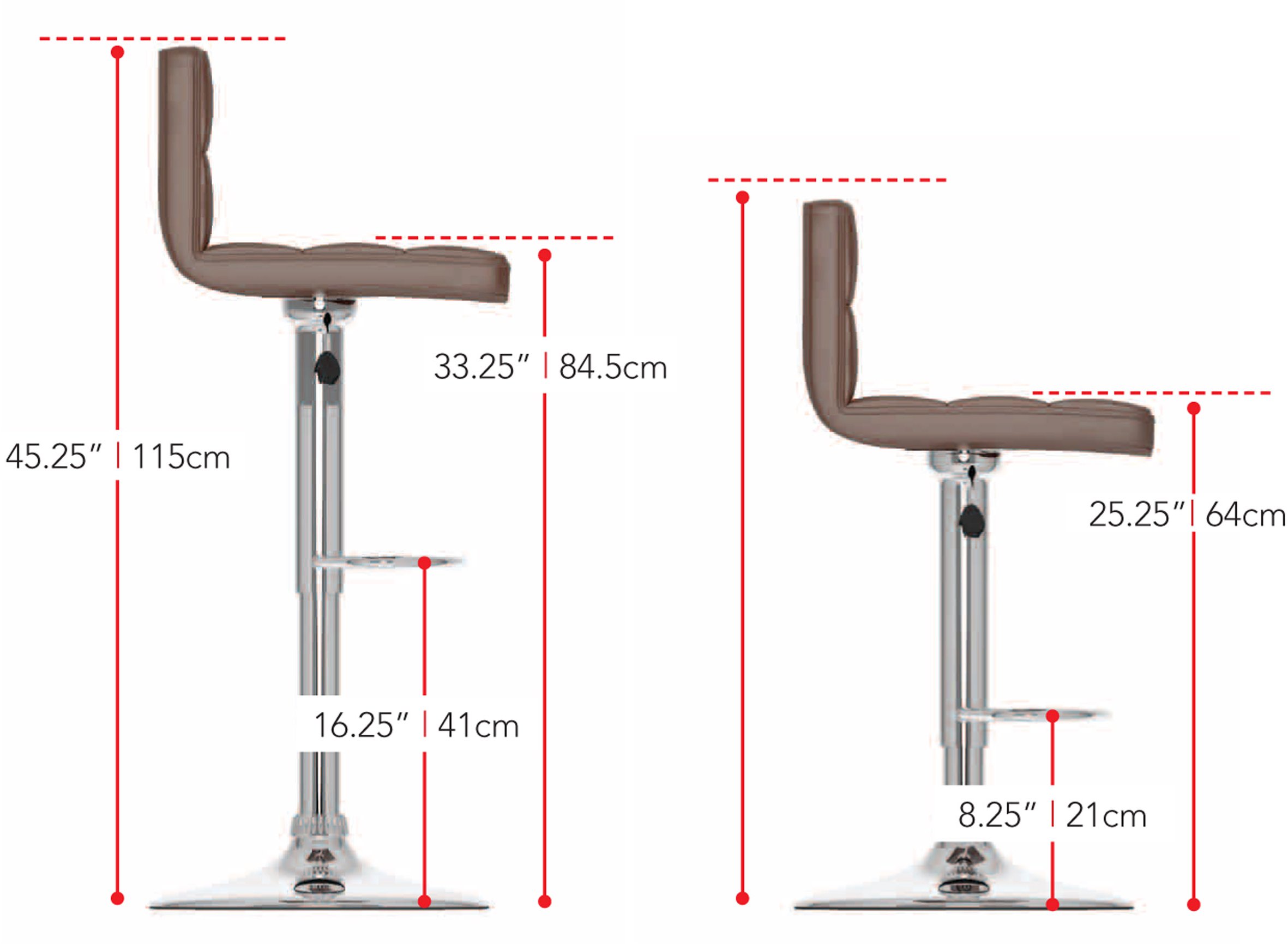 High-Back Adjustable Bar Stool (Set of 2)-5