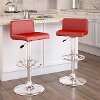 Red Low-Back Adjustable Bar Stool (Set of 2)