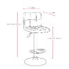 Red High-Back Adjustable Bar Stool (Set of 2)-4
