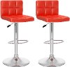 Red High-Back Adjustable Bar Stool (Set of 2)