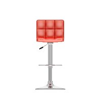 Red High-Back Adjustable Bar Stool (Set of 2)-2