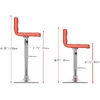 Red High-Back Adjustable Bar Stool (Set of 2)-3