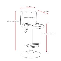 Red High-Back Adjustable Bar Stool (Set of 2)-4