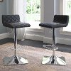 Black Bonded Leather Adjustable Bar Stool (Set of 2)-1