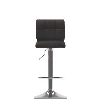 Black Bonded Leather Adjustable Bar Stool (Set of 2)-4