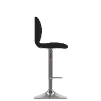 Black Bonded Leather Adjustable Bar Stool (Set of 2)-5
