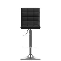 Black Bonded Leather Adjustable Bar Stool (Set of 2)-5
