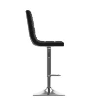 Black Bonded Leather Adjustable Bar Stool (Set of 2)-6