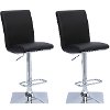 Black Bonded Leather Adjustable Bar Stool (Set of 2)-3