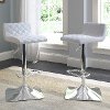 White Bonded Leather Adjustable Bar Stool (Set of 2)-3