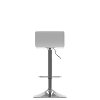 White Bonded Leather Adjustable Bar Stool (Set of 2)-7