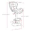 White Bonded Leather Adjustable Bar Stool (Set of 2)-3